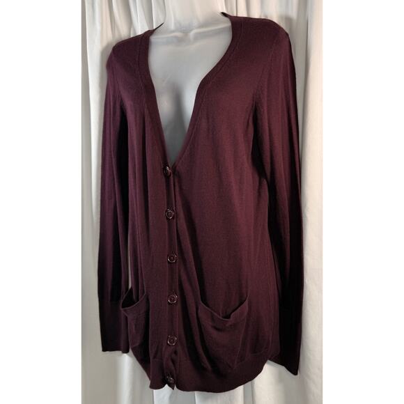 Ann Taylor Deep Burgundy Cardigan - Picture 2 of 11